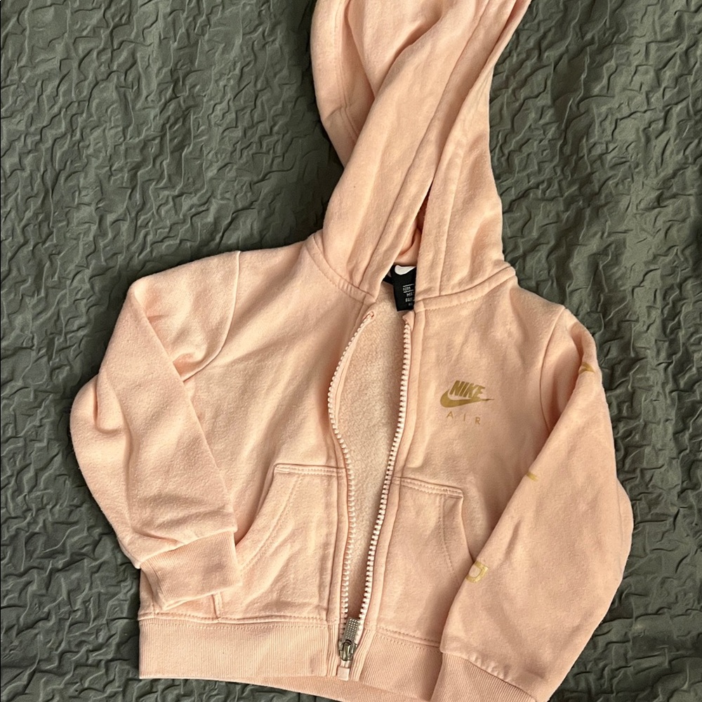 Nike Air Baby Girl Light Pink Zip-Up Hoodie • 12M